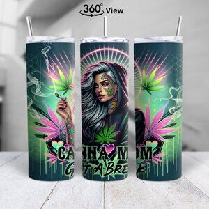 Canna Mom Tumbler 20oz | “Canna Mom Get a Break” Stainless Steel Cup